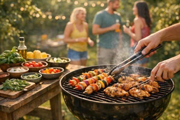 Grillrácson készült nyári ételek kezdőknek, baráti társaság hangulattal és egyszerű receptekkel